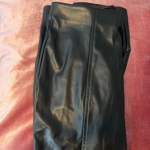 Black leather legging pants
